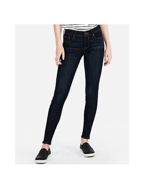 Express Dark Blue Washed Mid Rise Leggings Jeggings Skinny Jeans